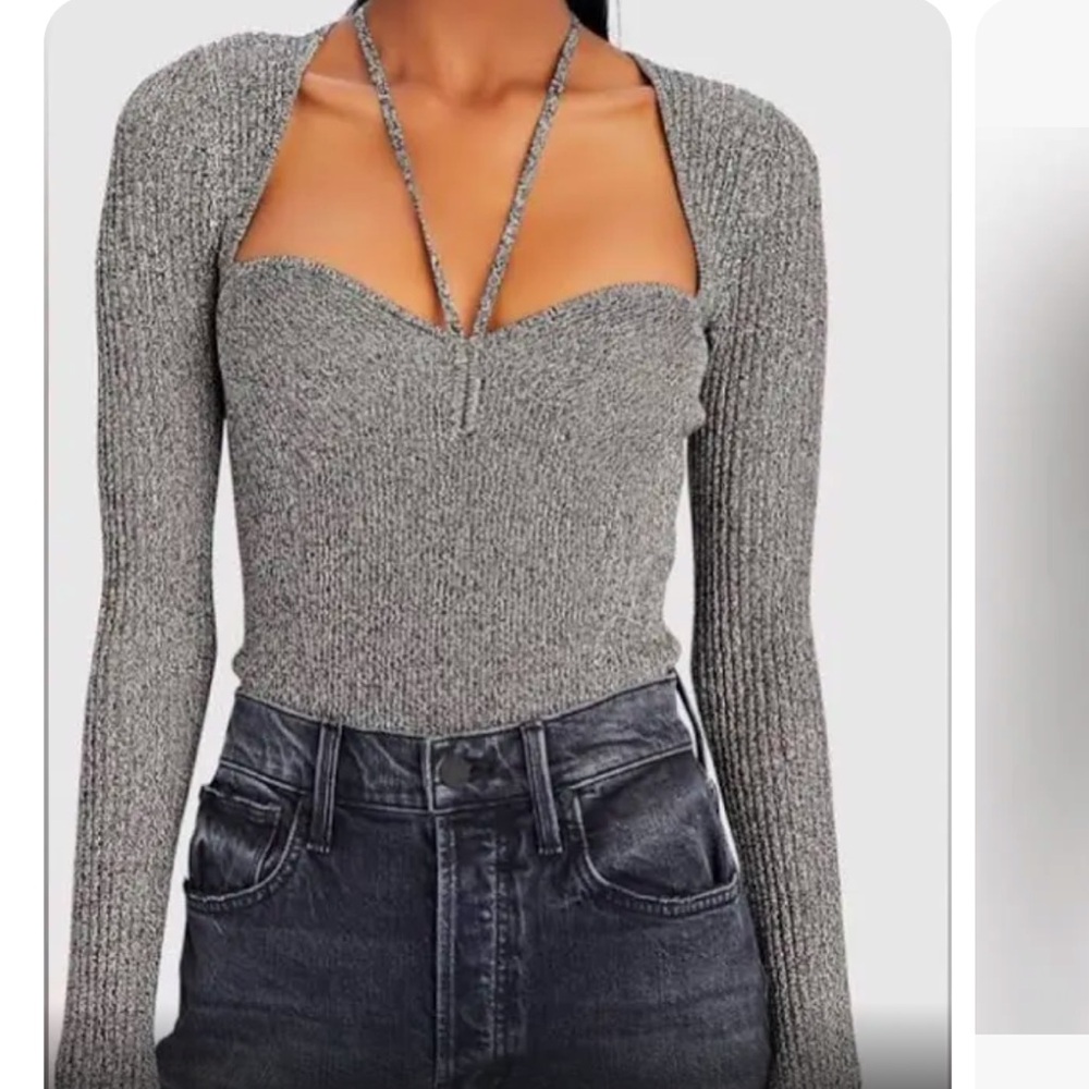 Jonathan Simkhai Tops | Simkhai Marled Knit Sweetheart Halter Top